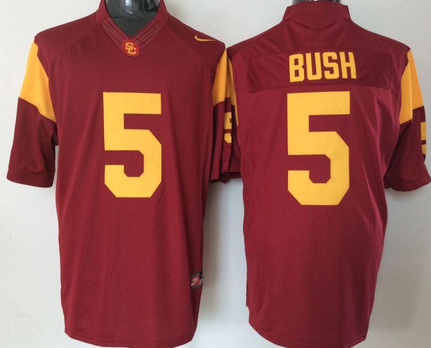 Men USC Trojans #5 Bush Red Nike 2025 NCAA Jersey->ncaa teams->NCAA Jersey